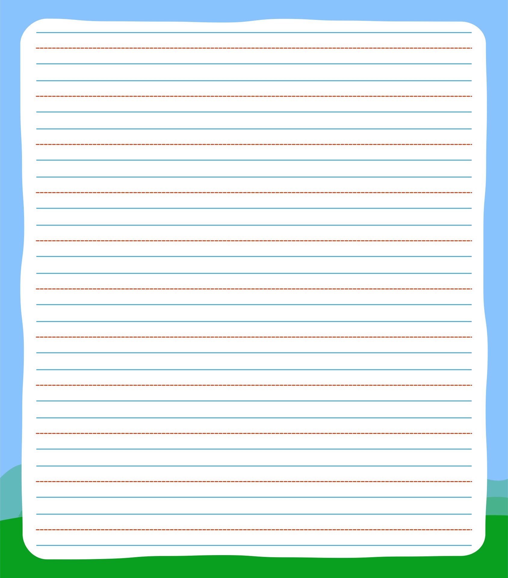 Lined Writing Paper Kids 10 Free PDF Printables Printablee