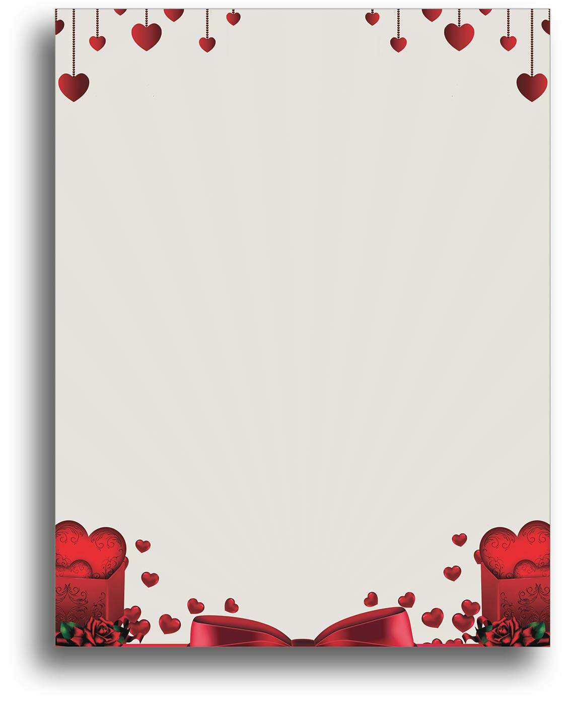 Love Hearts Romantic Stationery Paper 80 Sheets Amazon co uk Stationery amp Office Supplies