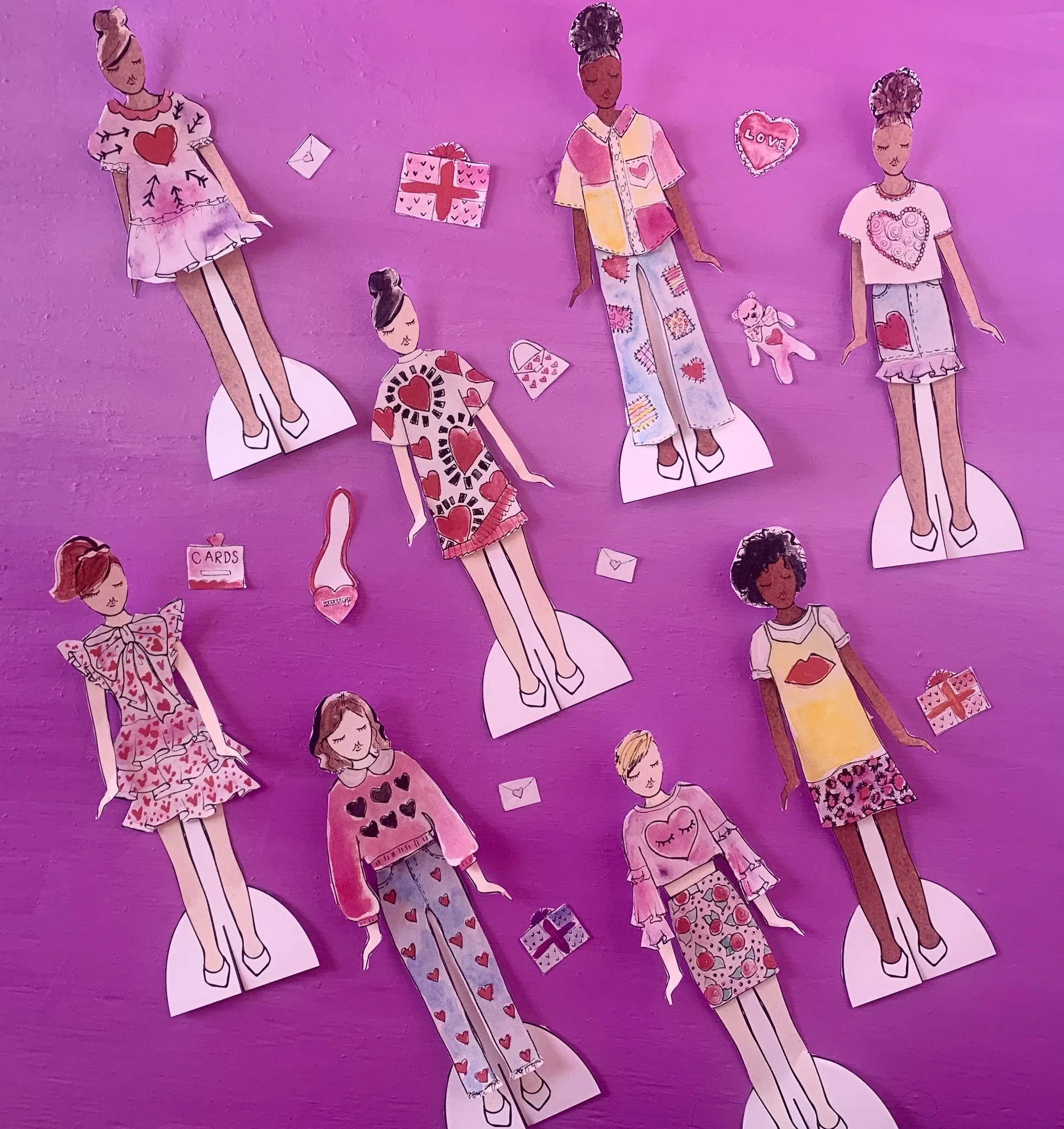LOVE Printable Paper Dolls Digital Download Lacee Swan