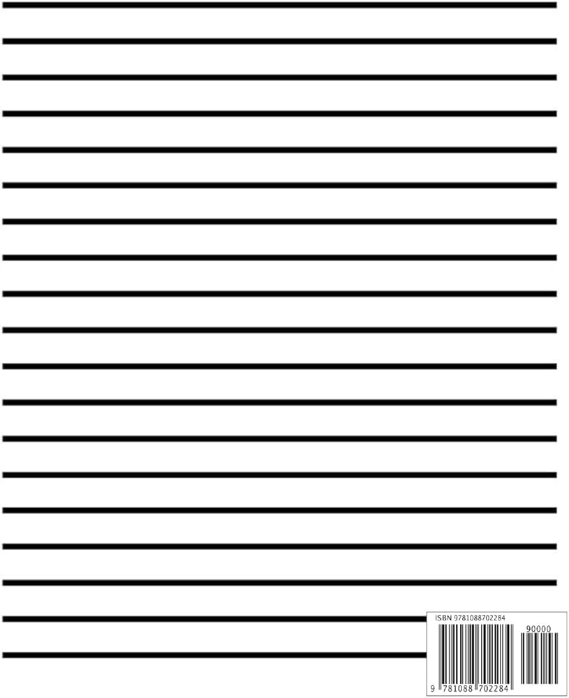 Low Vision Notebook Dark Lined Paper For Vision Impairment Softcover Big Thick Lines Large Pages Easy To Write In Perfect For School Or Work 