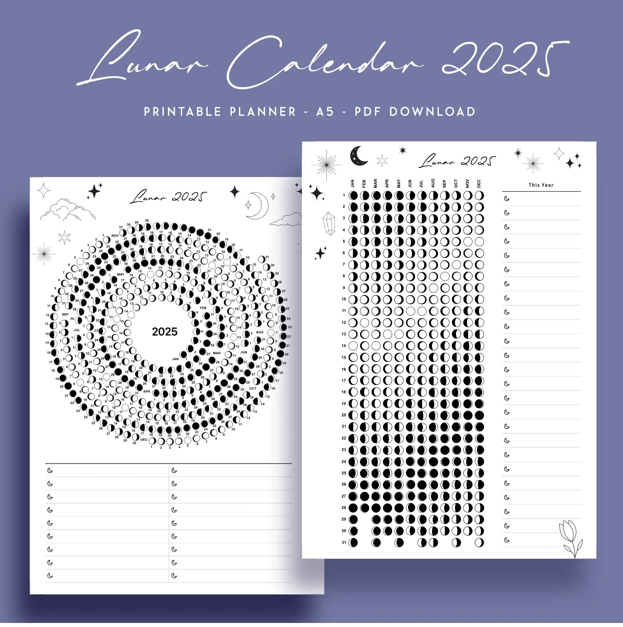 Printable Blank Moon Phase Calendar