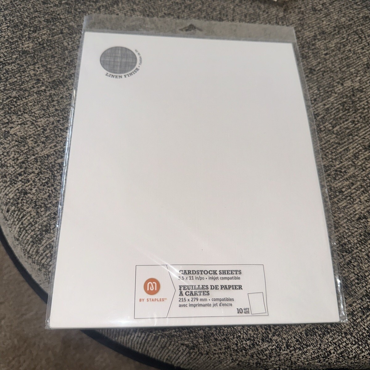 M By Staples White Linen Cardstock 10 Sheets Heavy amp Quality 8 5 X 