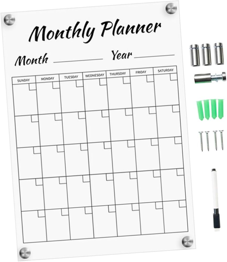 MAGICLULU 1 Set Monthly Plan Message Board Calendar Chart Paper For Teachers Home Decoration Board Magnetic Fridge Board Weekly Planner Board Work 