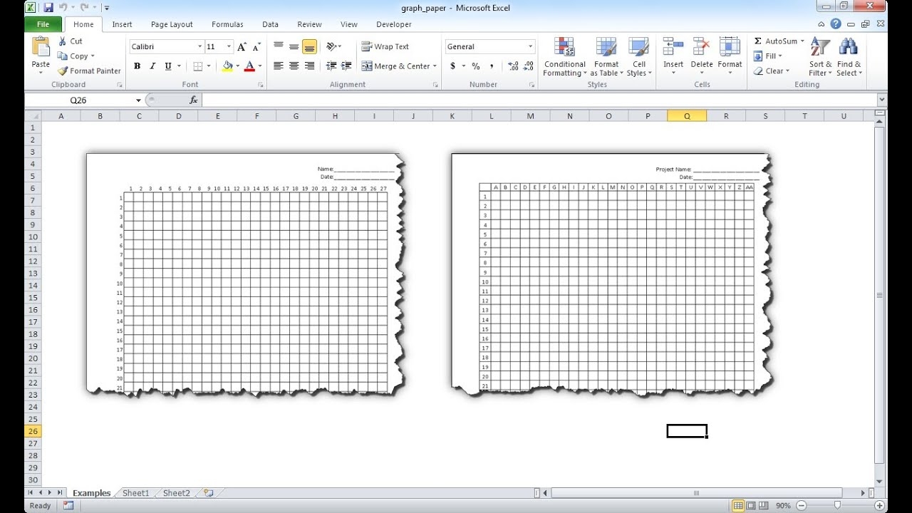 Make Graph Paper In Excel