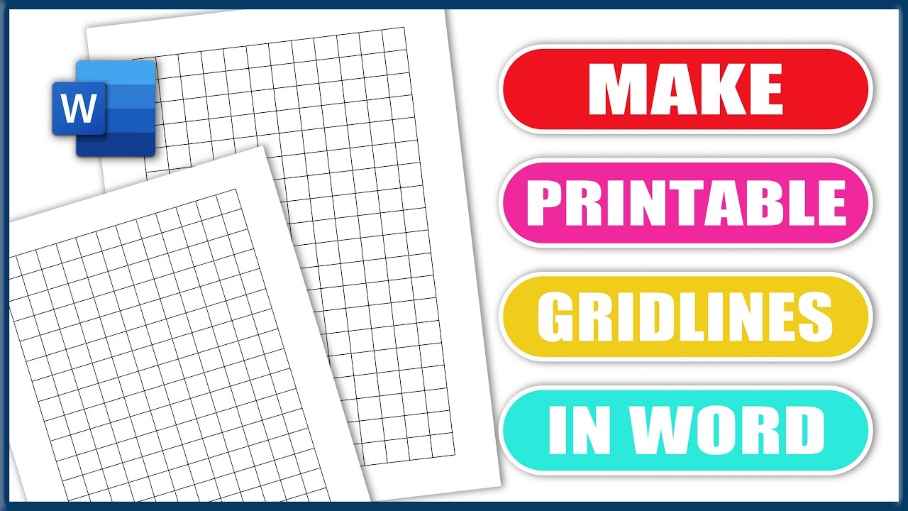 Make PRINTABLE Gridlines In WORD Microsoft Word Tutorials