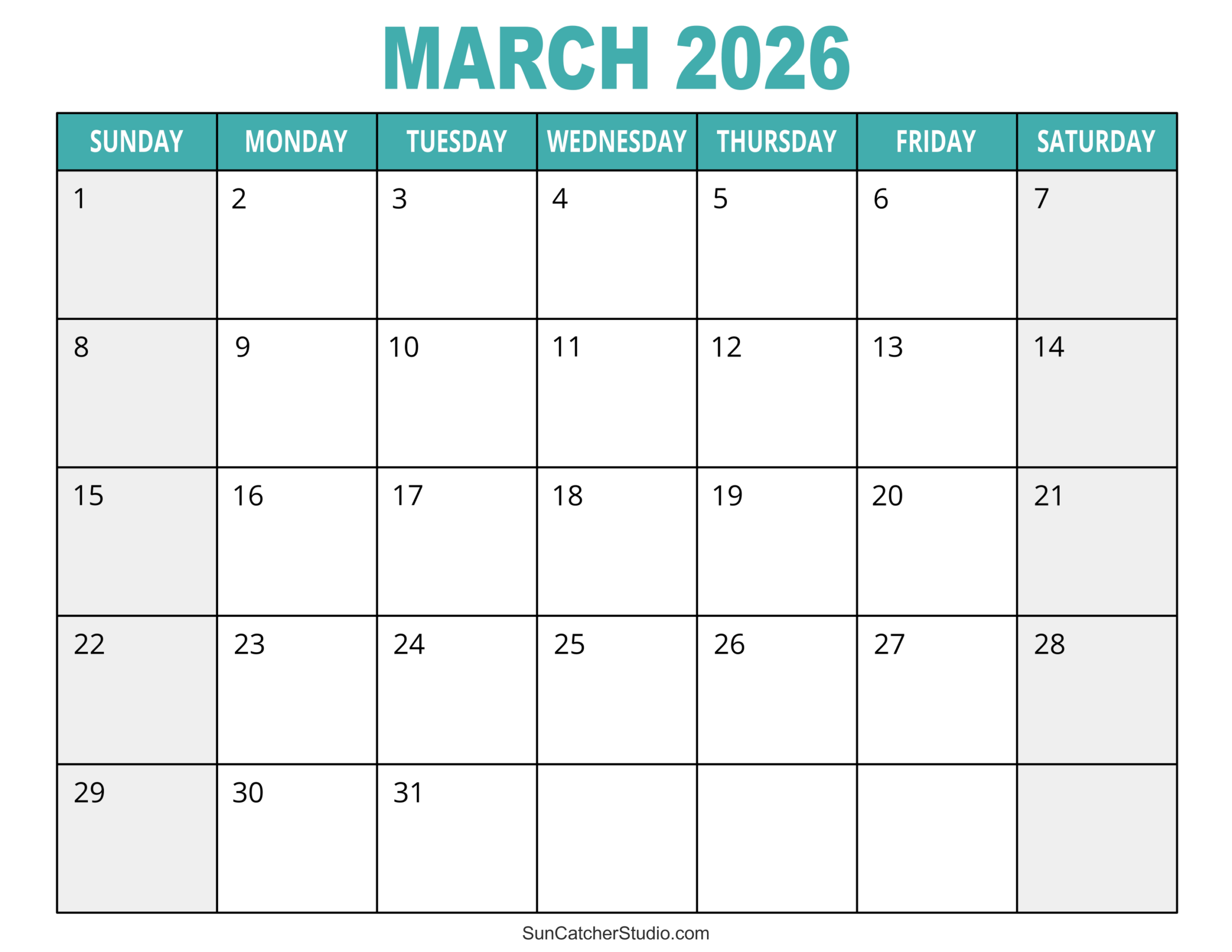 March 2026 Calendar Free Printable Free Printables Lettering 