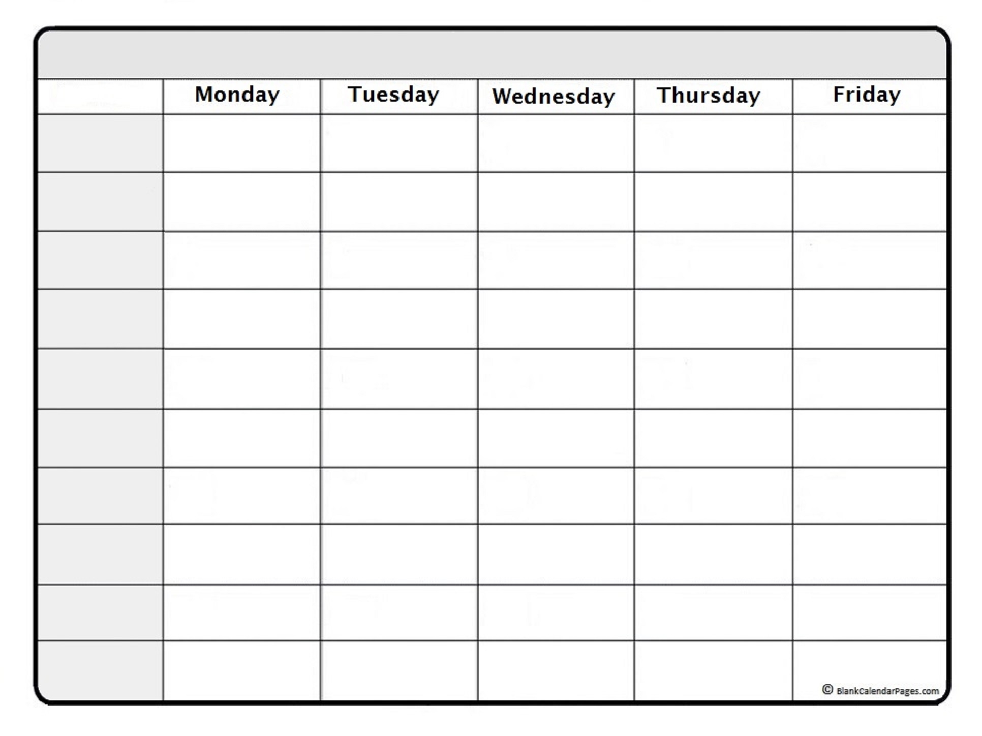Free Weekly Calendar Printable Blank