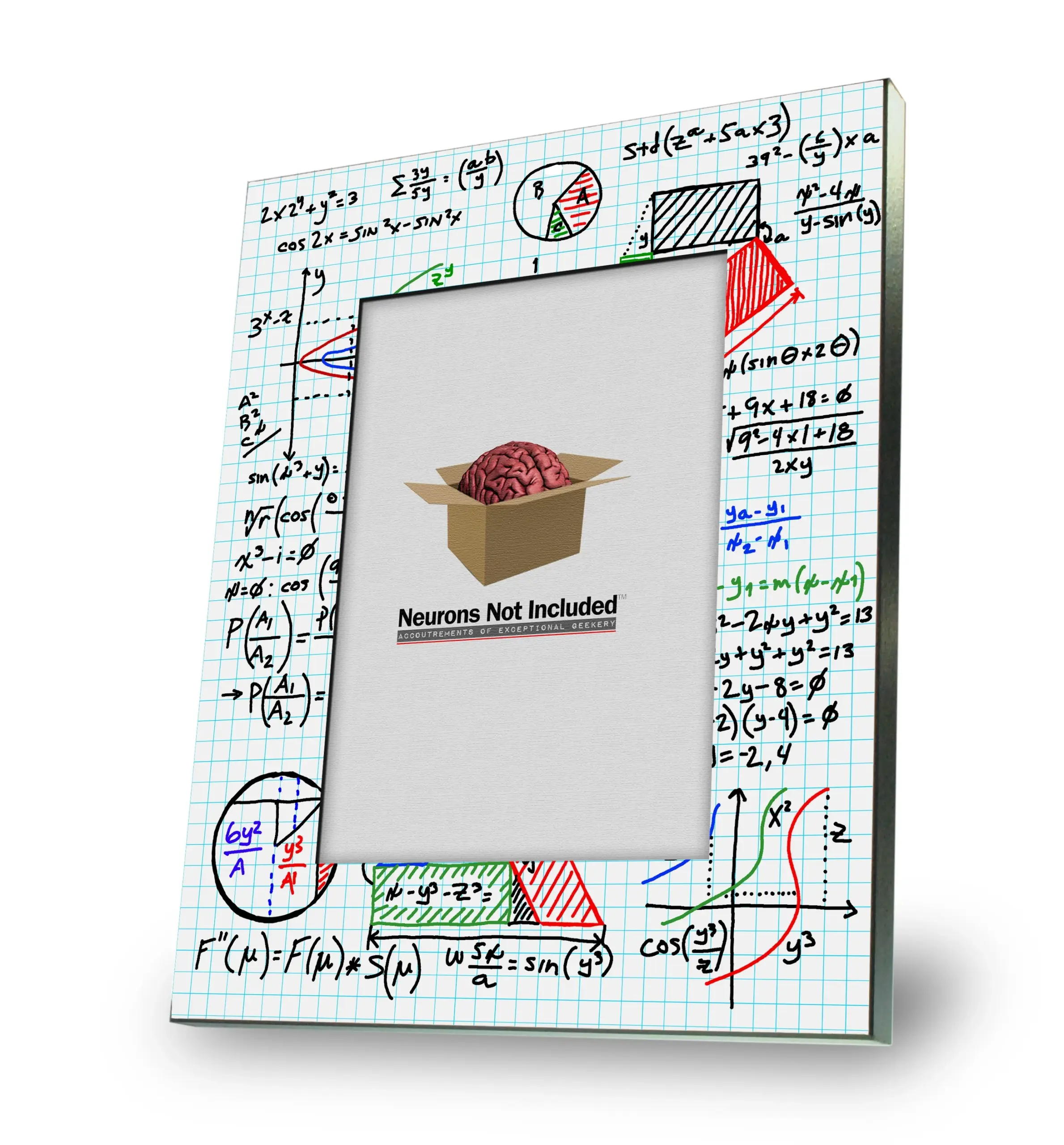 Math Equations On Graph Paper Printed Image Picture Frame Holds 