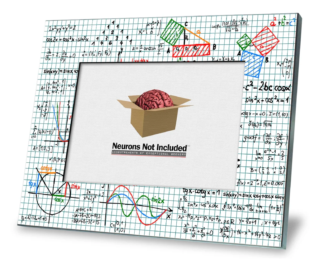 Math Equations On Graph Paper Printed Image Picture Frame Holds 
