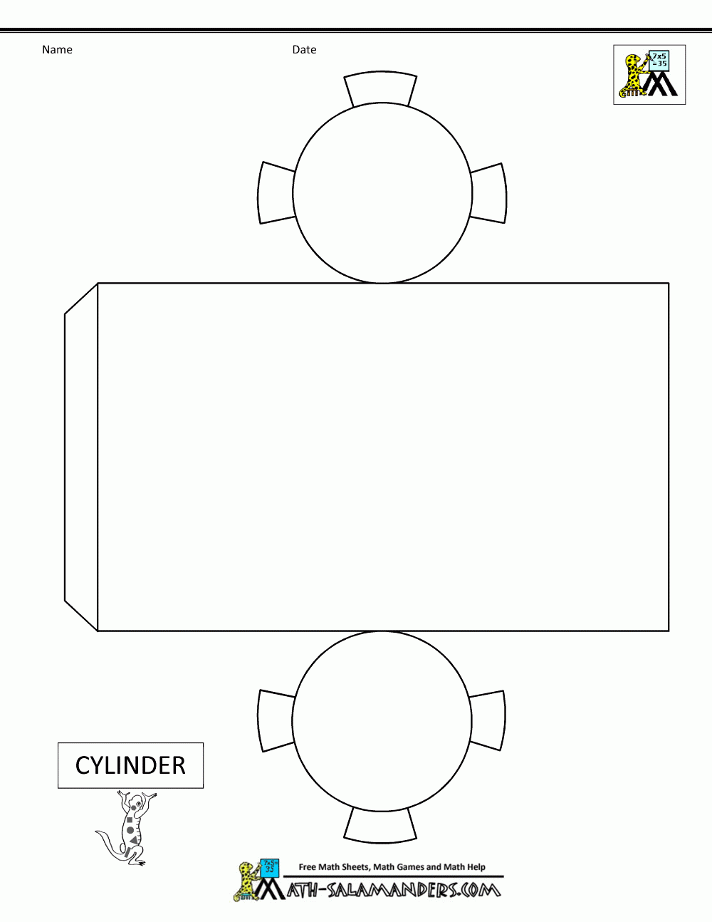 Maths Salamanders 3d Cylinder Cut Out Printable Nets 3d 