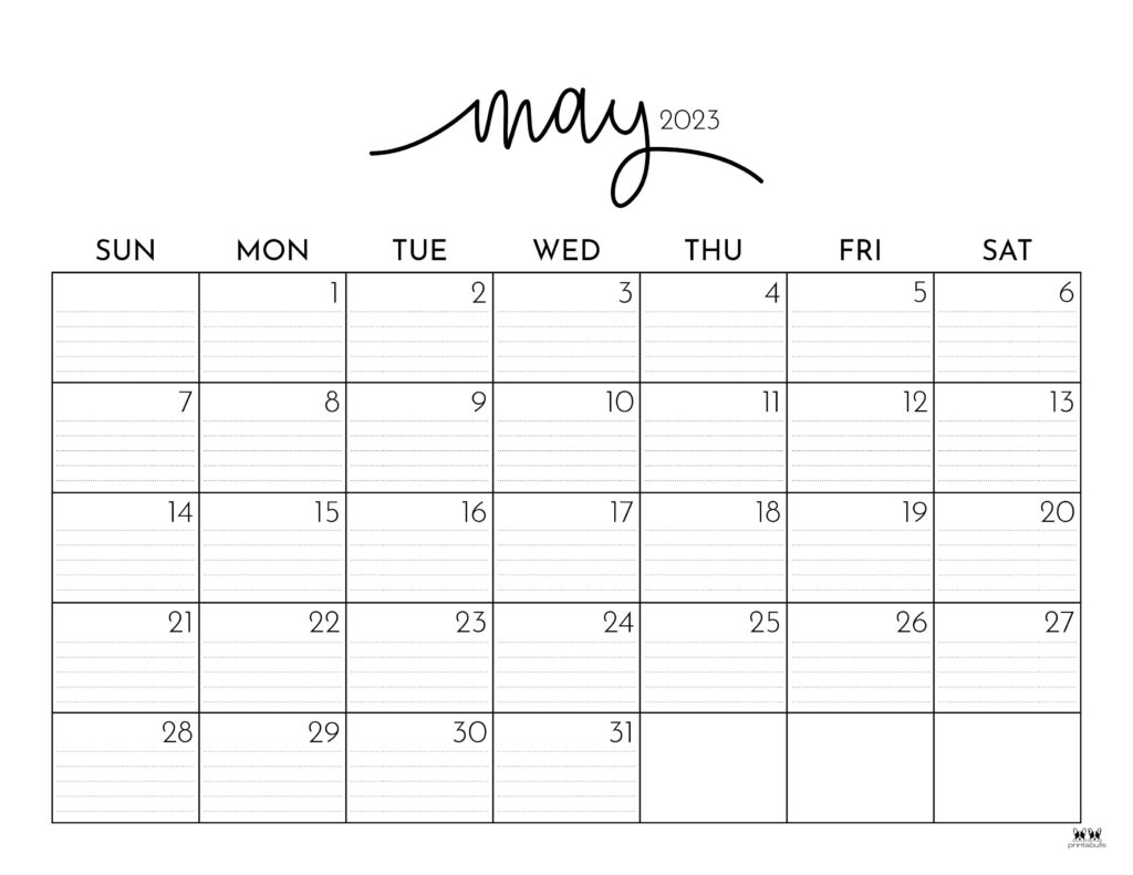 May 2023 Calendars 50 FREE Printables Printabulls
