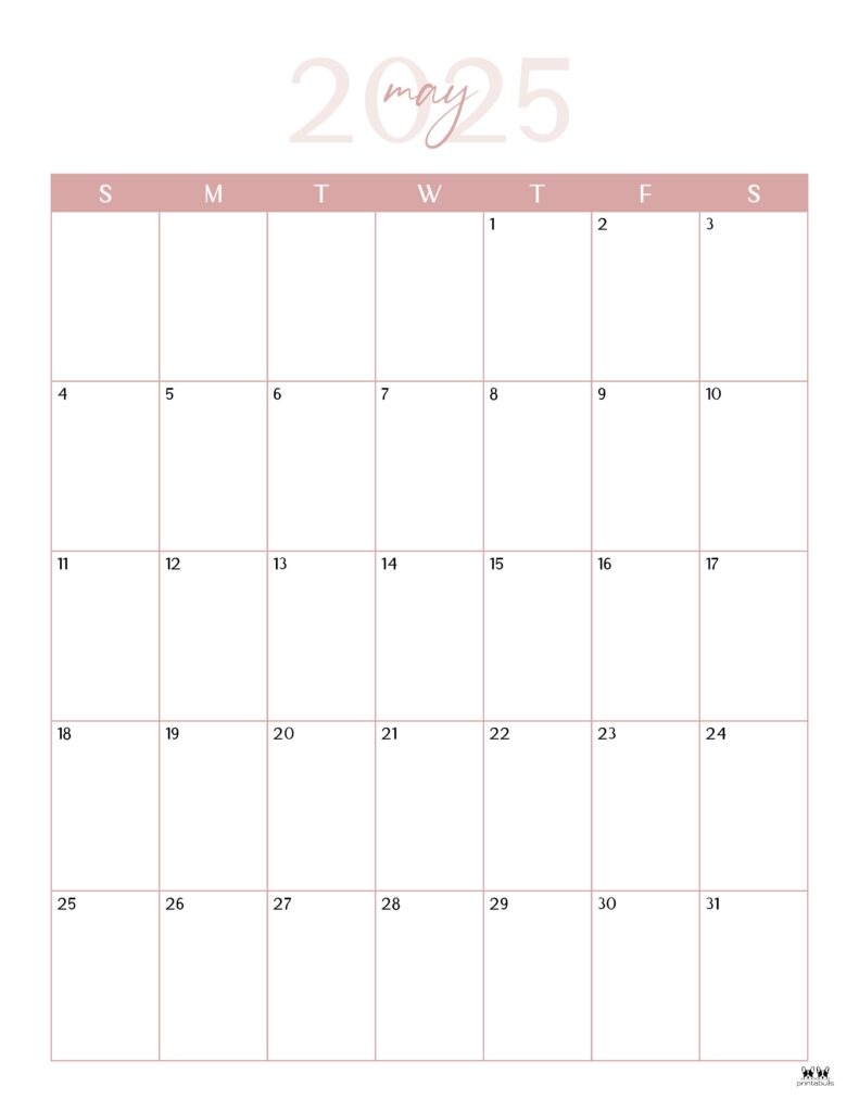 Big Blank Printable Calendar