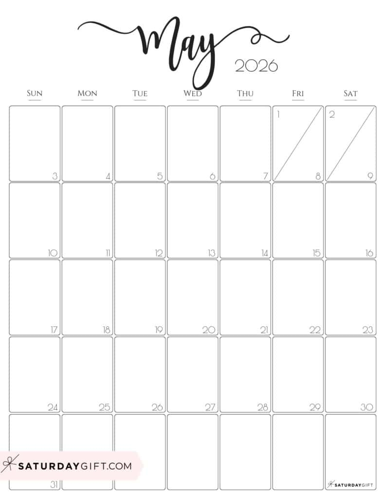May 2026 Calendar 23 Cute amp Free Printables