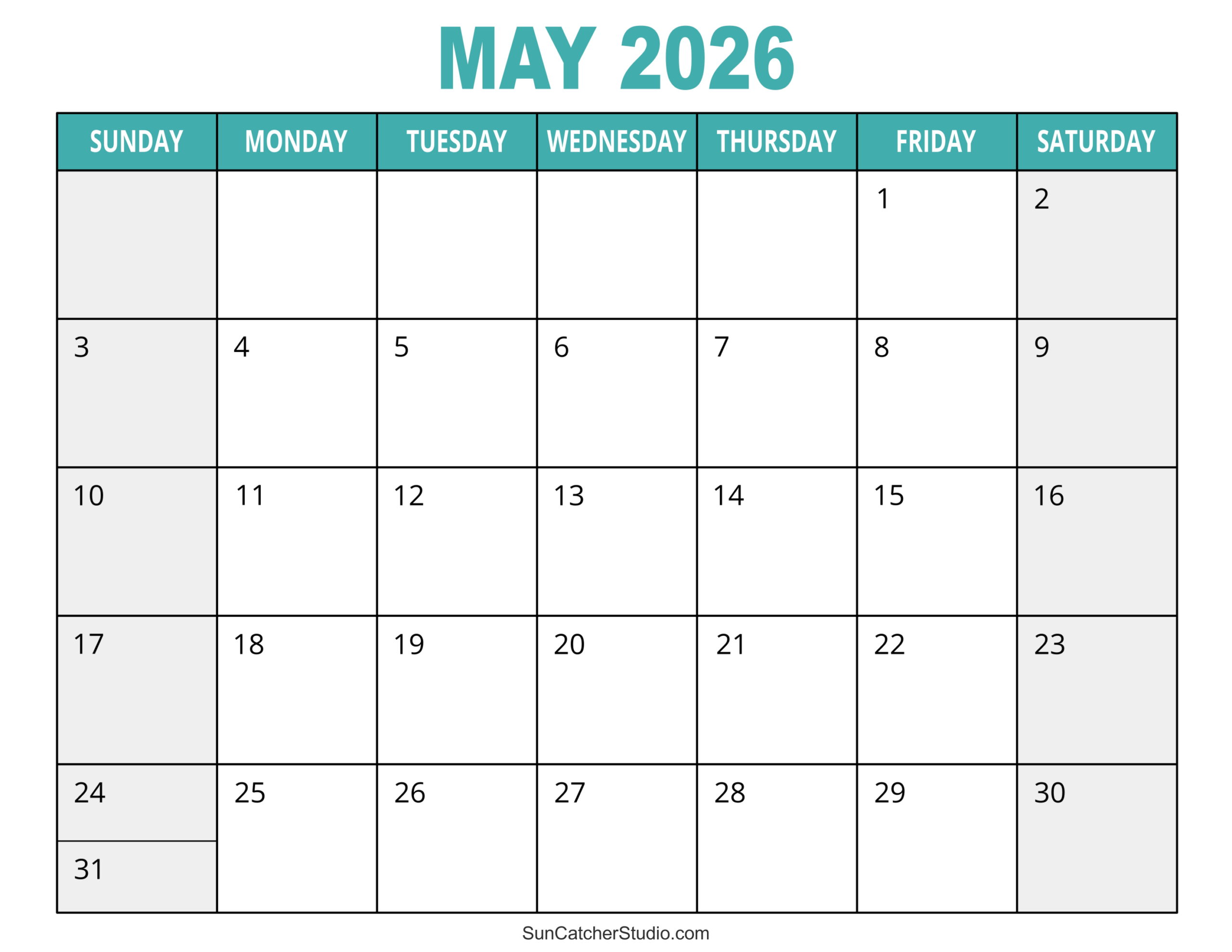 May 2026 Calendar Free Printable Free Printables Lettering 