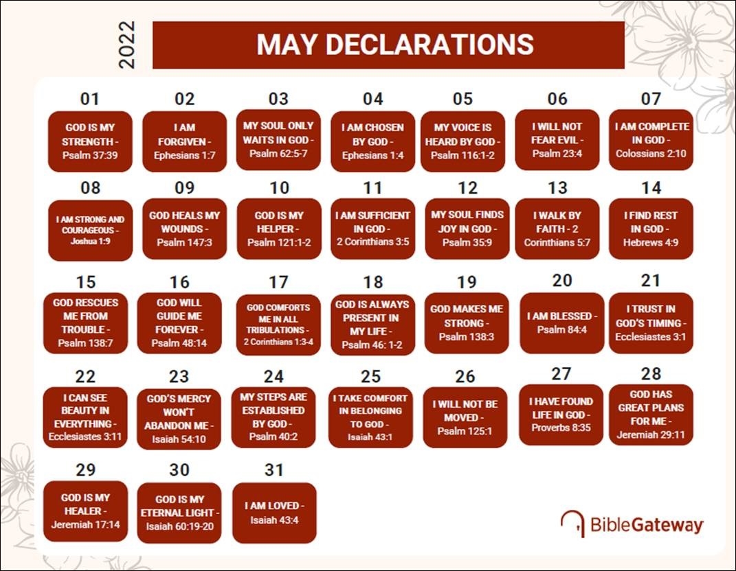 May Is Bible Declarations Month On Bible Gateway Download This 