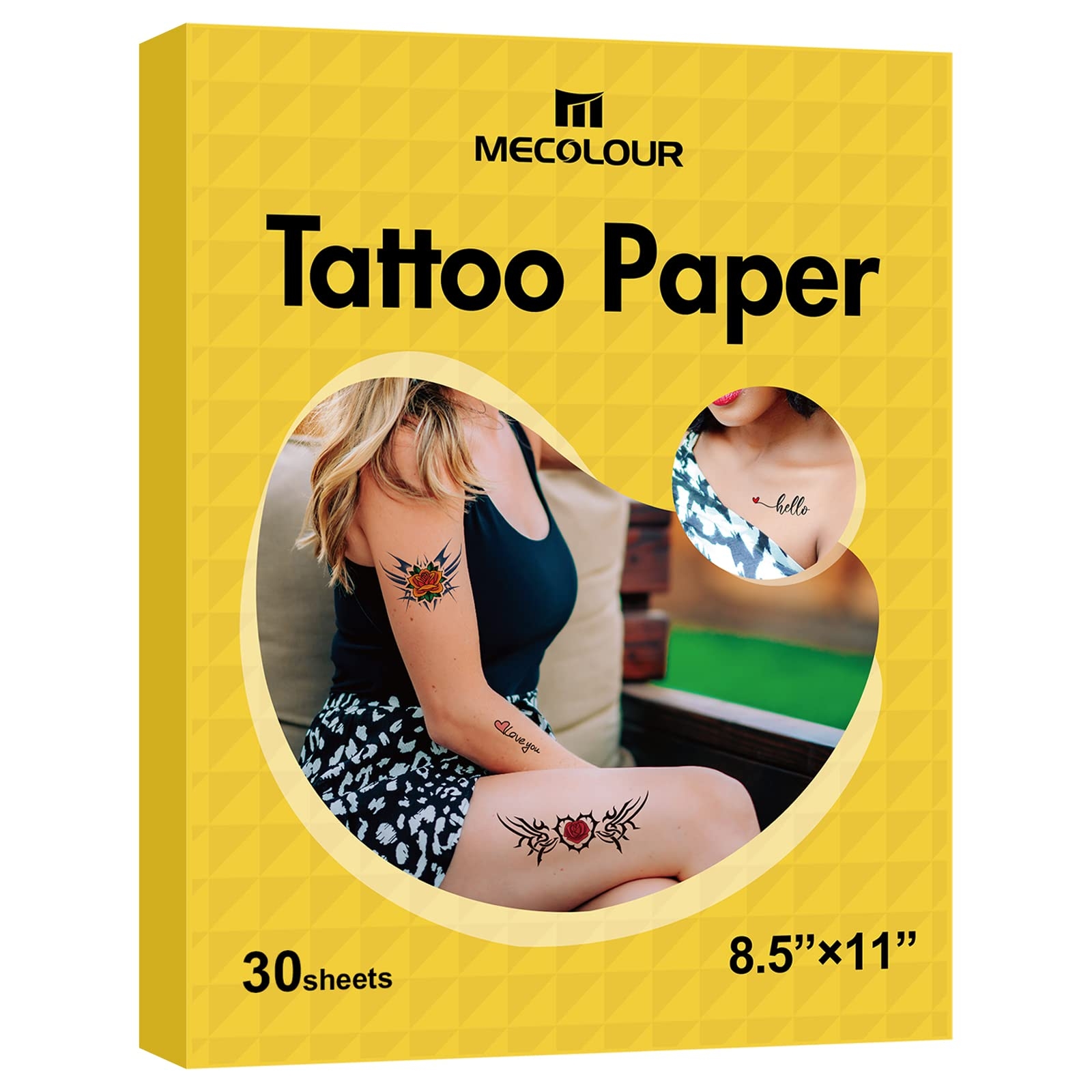 MECOLOUR Printable Temporary Tattoo Paper 8 5 X11 30 Sets For 