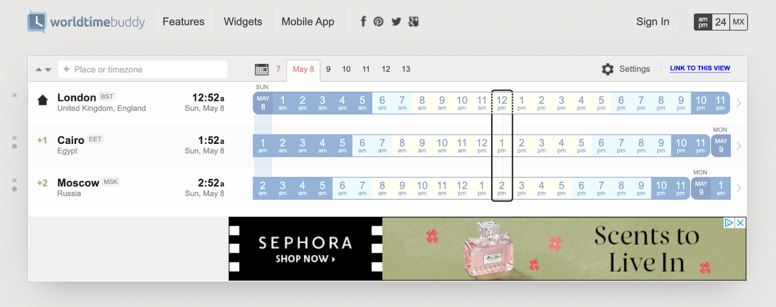 Meeting Time Zone Planners Schedule Across Time Zones Clockwise