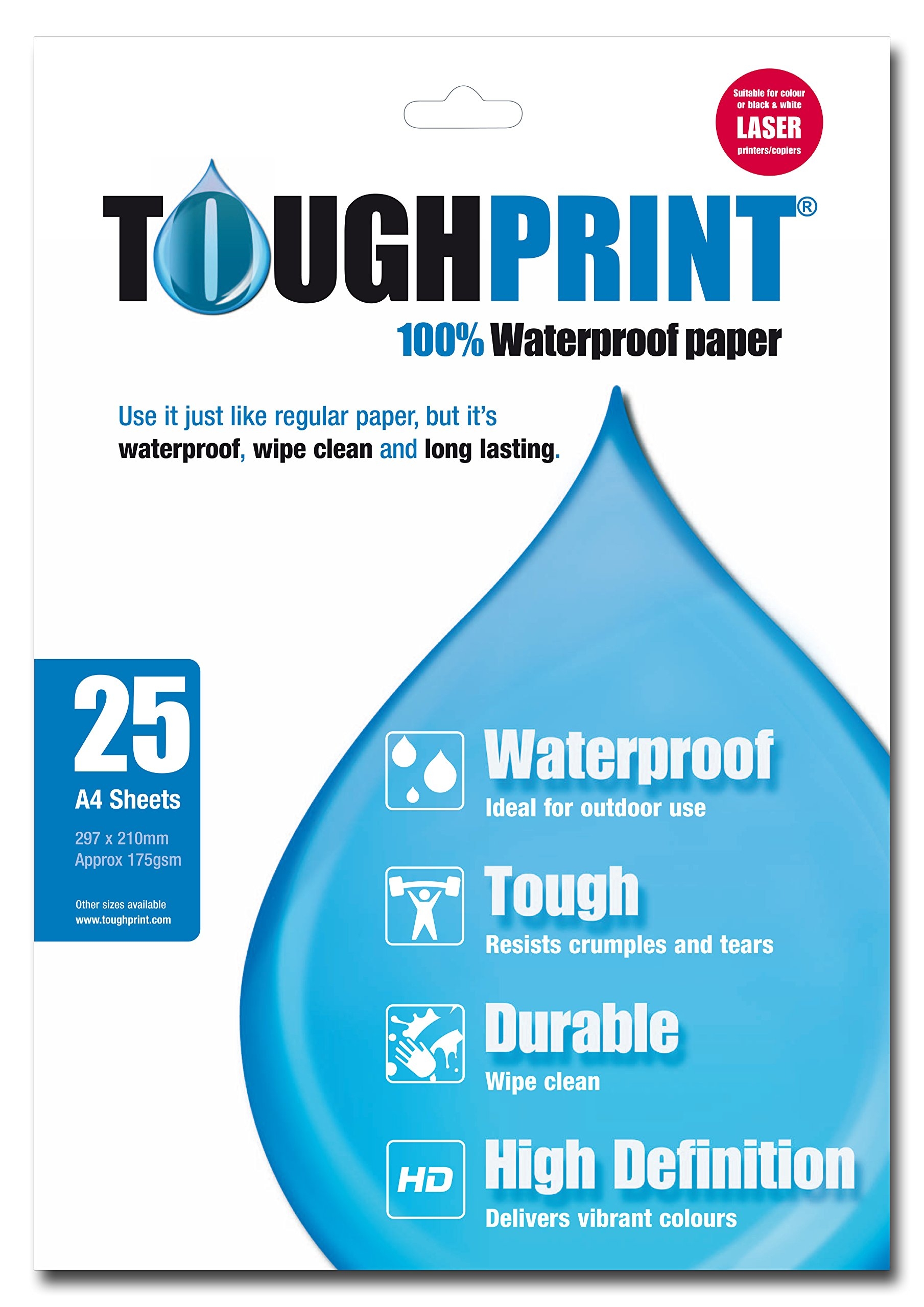 Memory Map Toughprint Wasserfestes Papier 25 X A4 Bl tter Wei 