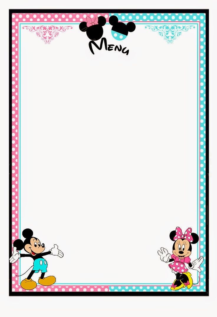 Mickey And Minnie In Pink And Light Blue Free Printable Notebook 