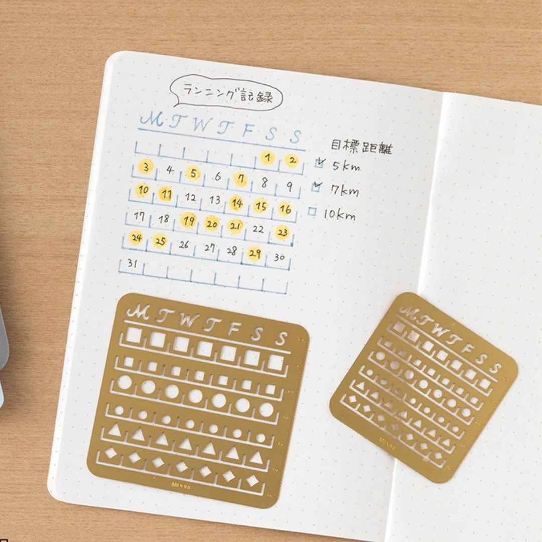Midori Calendar Template Stencil For Habit Trackers