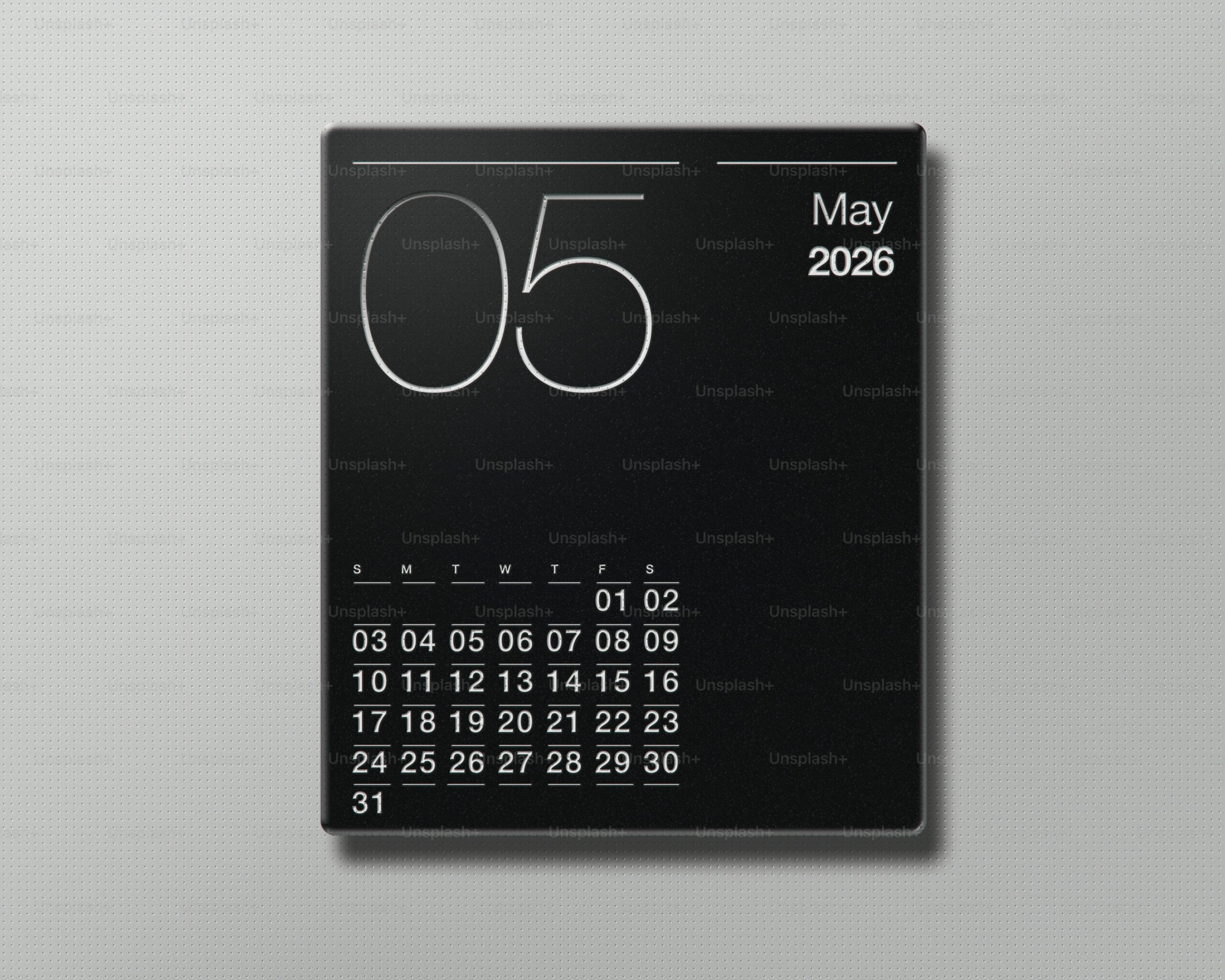Black May Calendar 2026