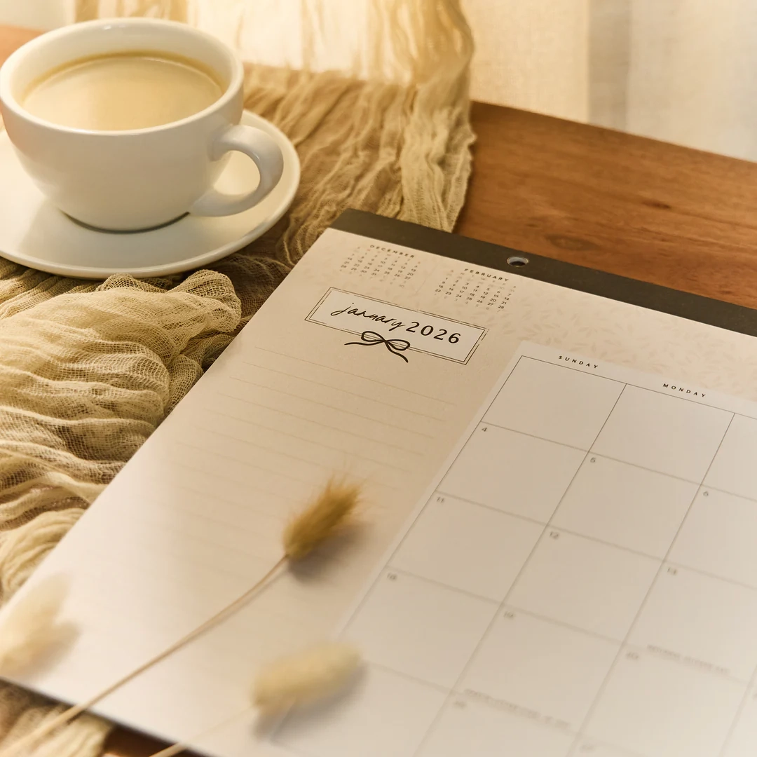Modern Charm Small Desk Calendar 12 Months Happy Planner