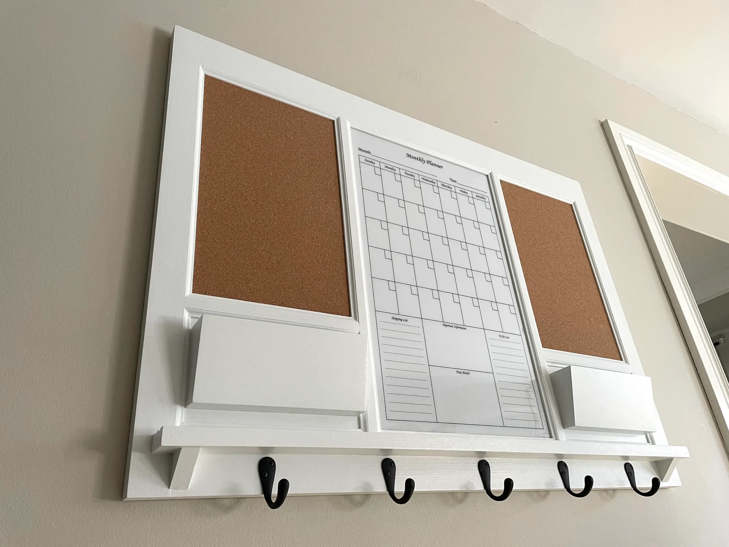 Modern Style Dry Erase White Board Calendar Framed For Kitchen 