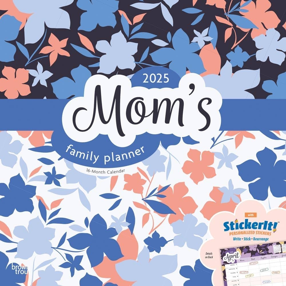 Mom s Family Planner 2025 12 X 24 Inch Monthly Square Wall 
