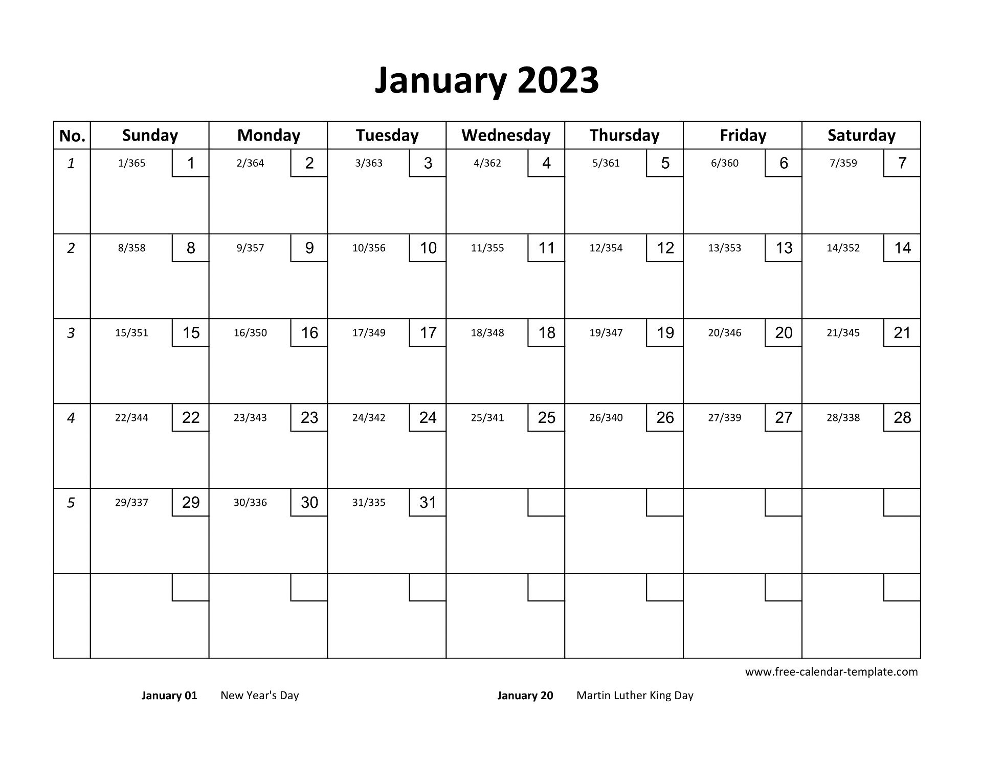 Monthly Calendar 2023 Printable With Checkboxes horizontal 
