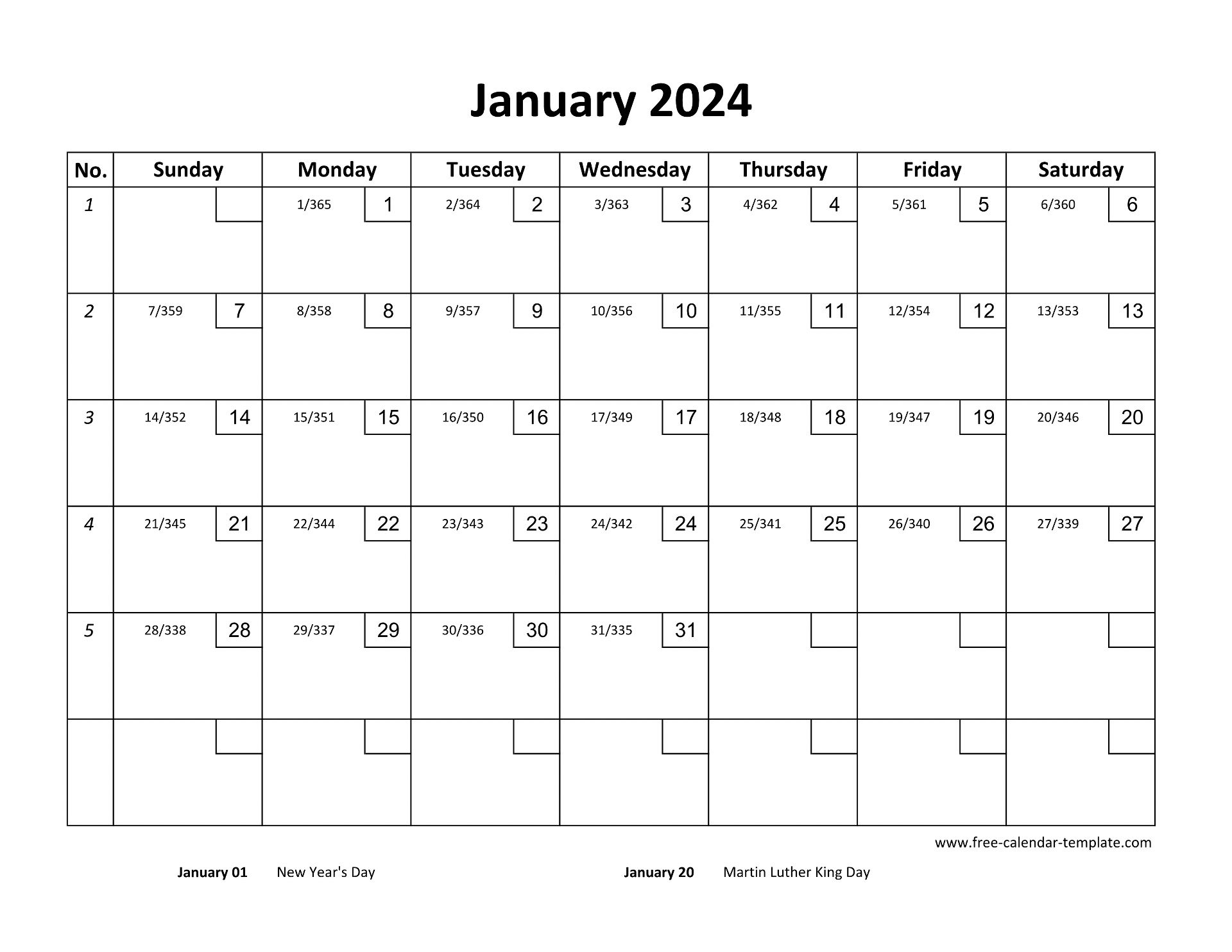 Monthly Calendar 2024 Printable With Checkboxes horizontal 