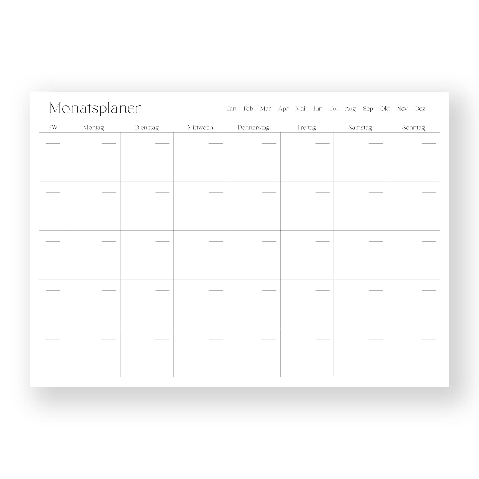 Monthly Planner DIN A4 Calendar Undated Monthly Planning Right Angle Corners Amazon de Stationery amp Office Supplies