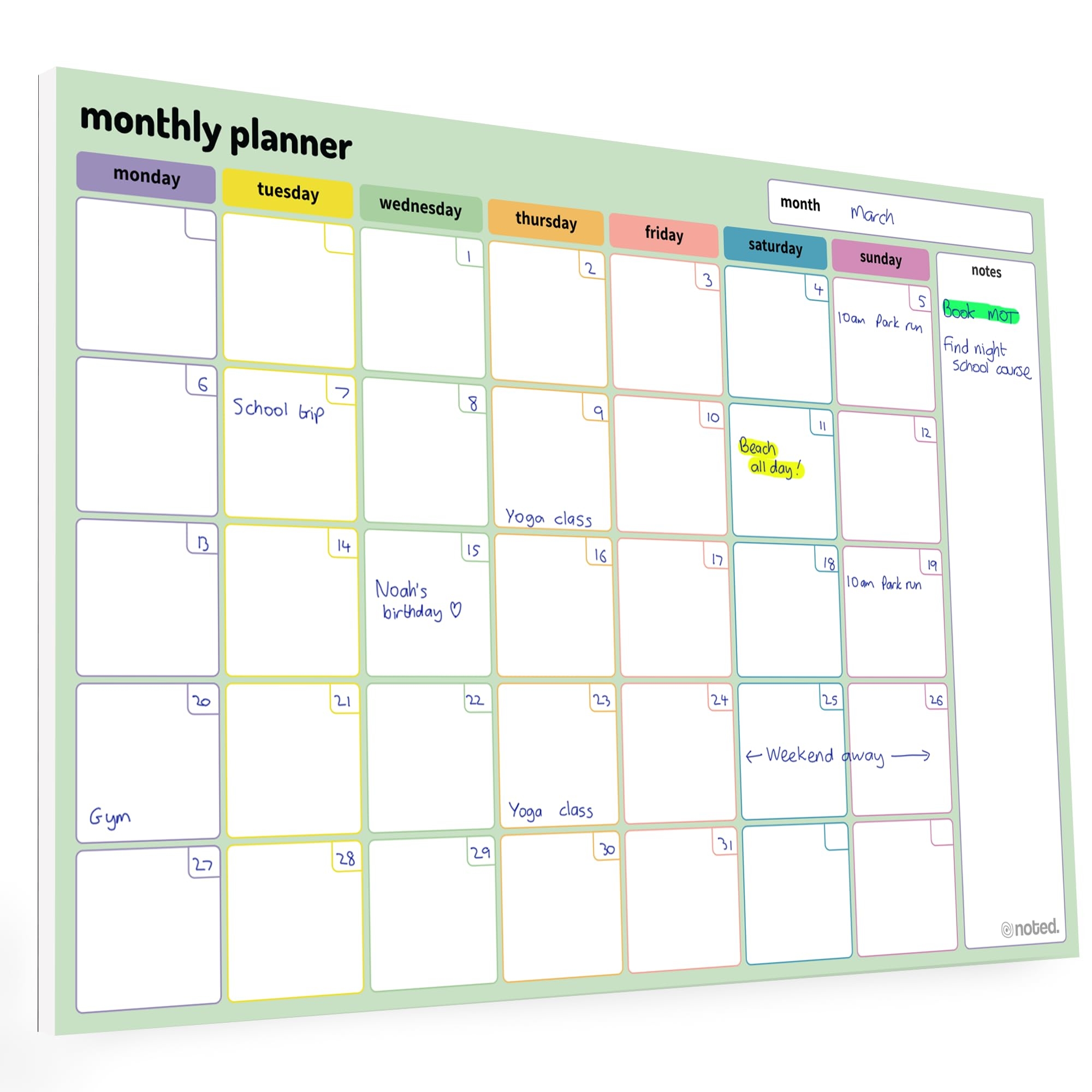 A4 Calendar Planner