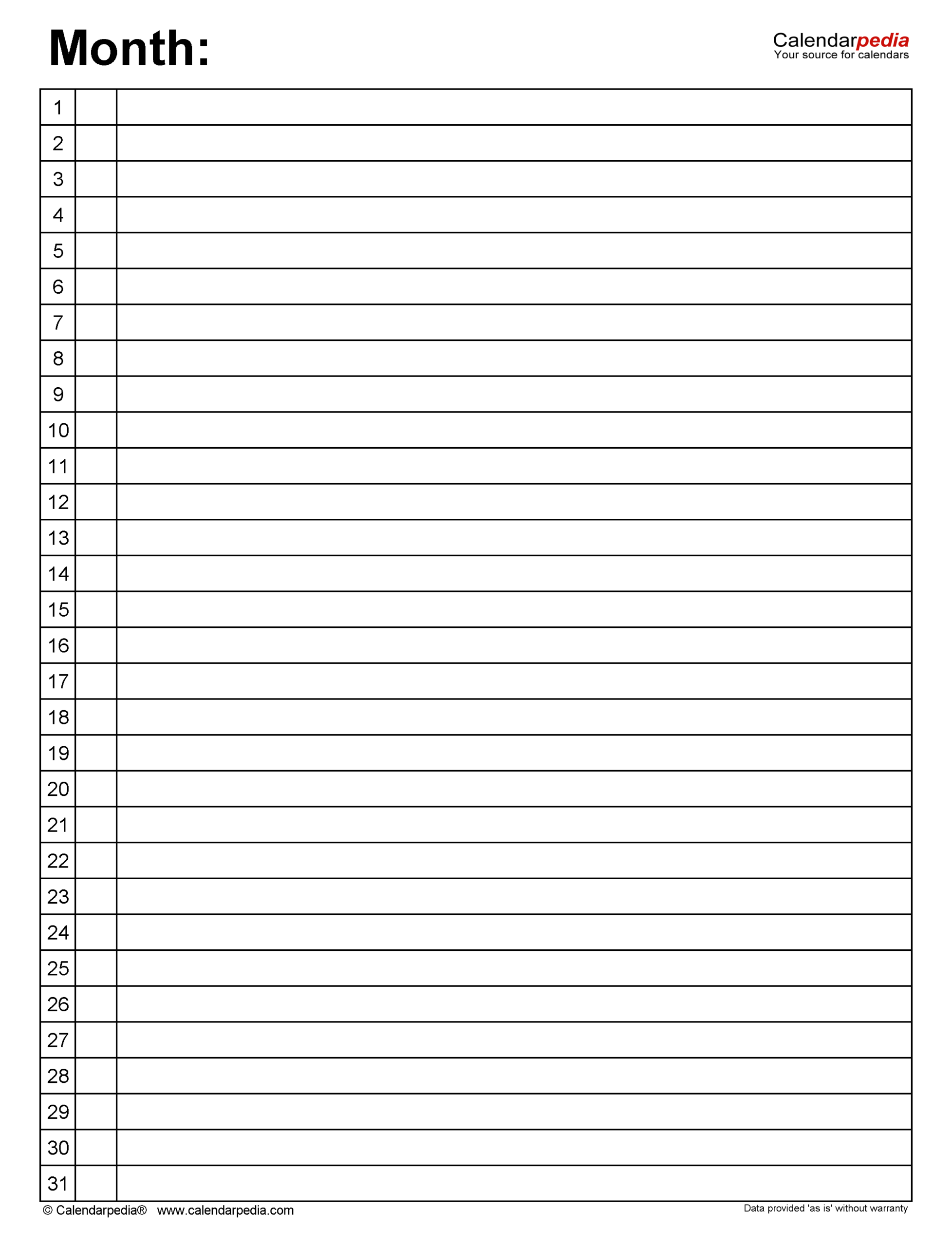 Monthly Planner Templates In PDF Format