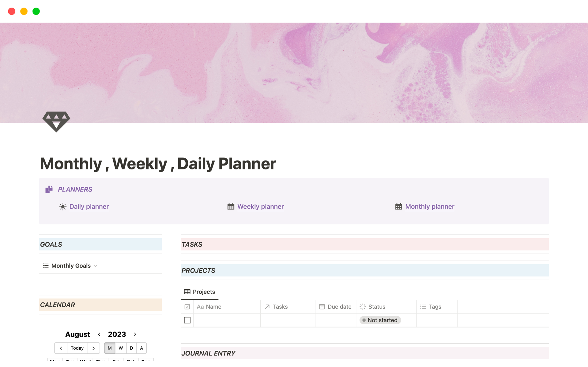 Monthly Weekly Daily Planner