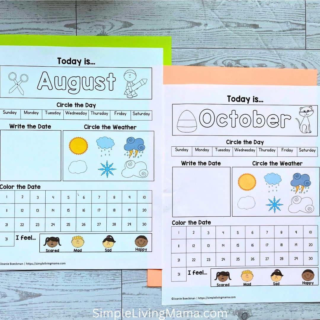 Free Printable Calendar Worksheets For Kids