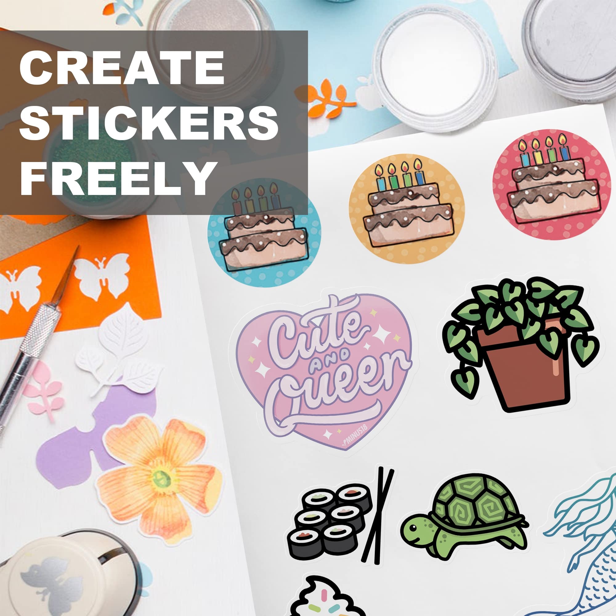 Mr Label White Matte Printable Vinyl Sticker Paper Waterproof Full 