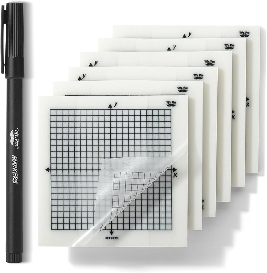 Mr Pen Transparent Graph Paper Sticky Notes 300 Sheets 3x3 