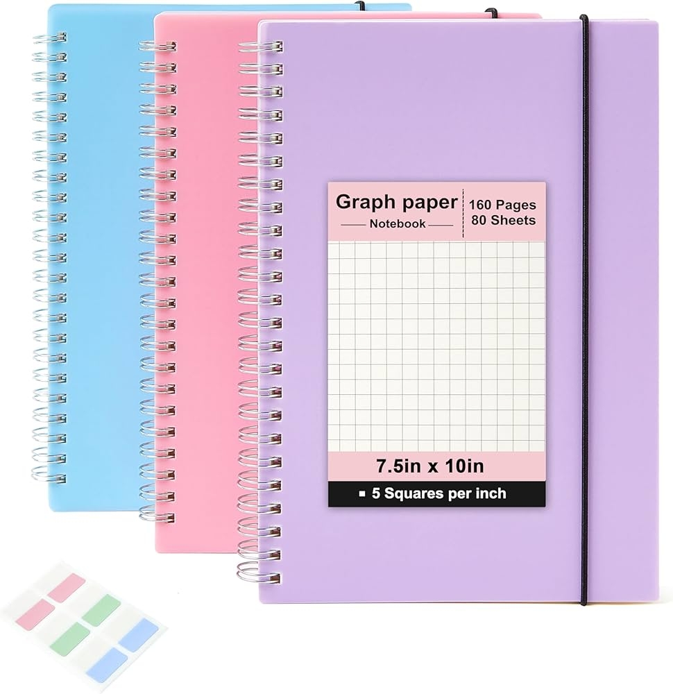 MSTONAL 3 Pack Spiral Notebook B5 Square Journal Notebook 7 6 X 