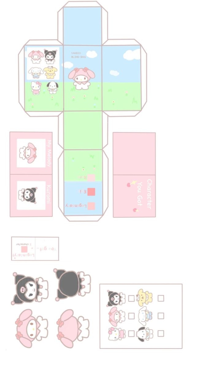 My Melody Y Kuromi Bling Bag 3D Printable Diy Crafts Paper Doll 