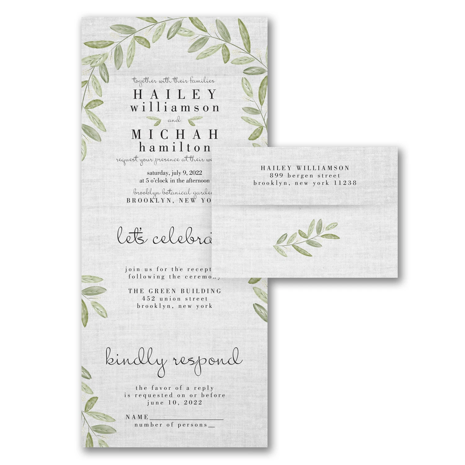 Natural Linen Seal n Send Invitation gt Affordable Ensembles 