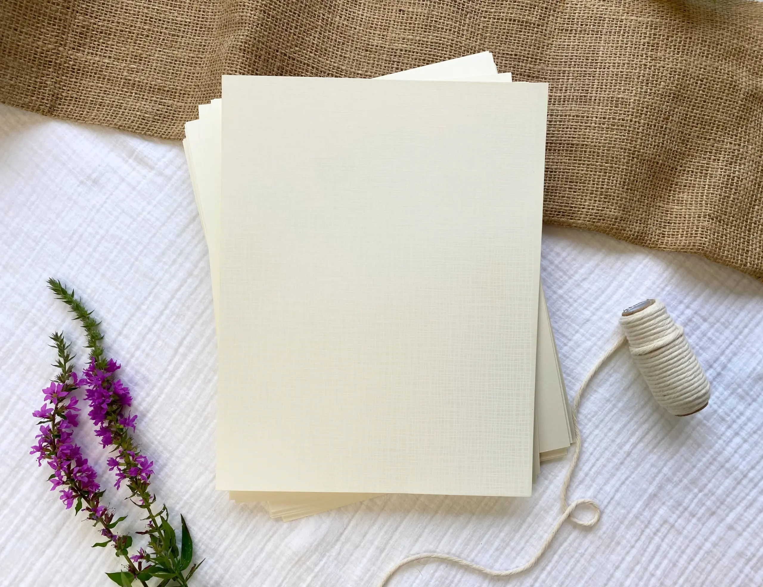 Natural White Linen Card Stock 8 5x11 Textured Paper 100lb 25 