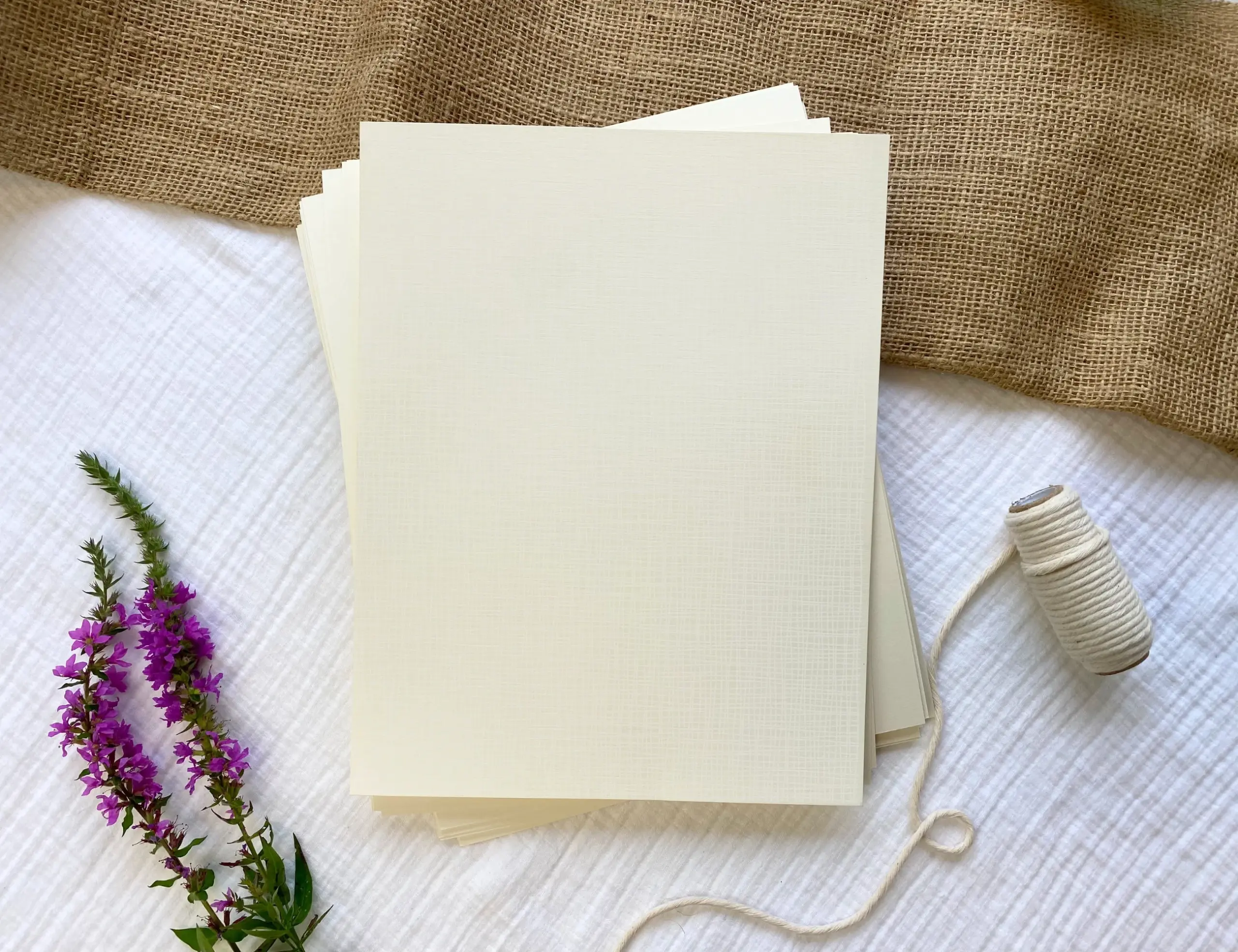 Natural White Linen Card Stock 8 5x11 Textured Paper 100lb 25 