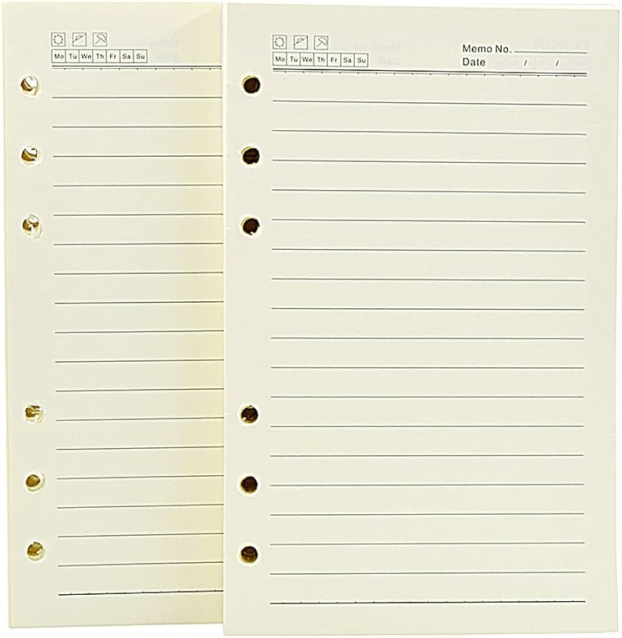 NectaRoy 2 Packs Lined Journal Notebook Paper 6 Ring A6 Binder 