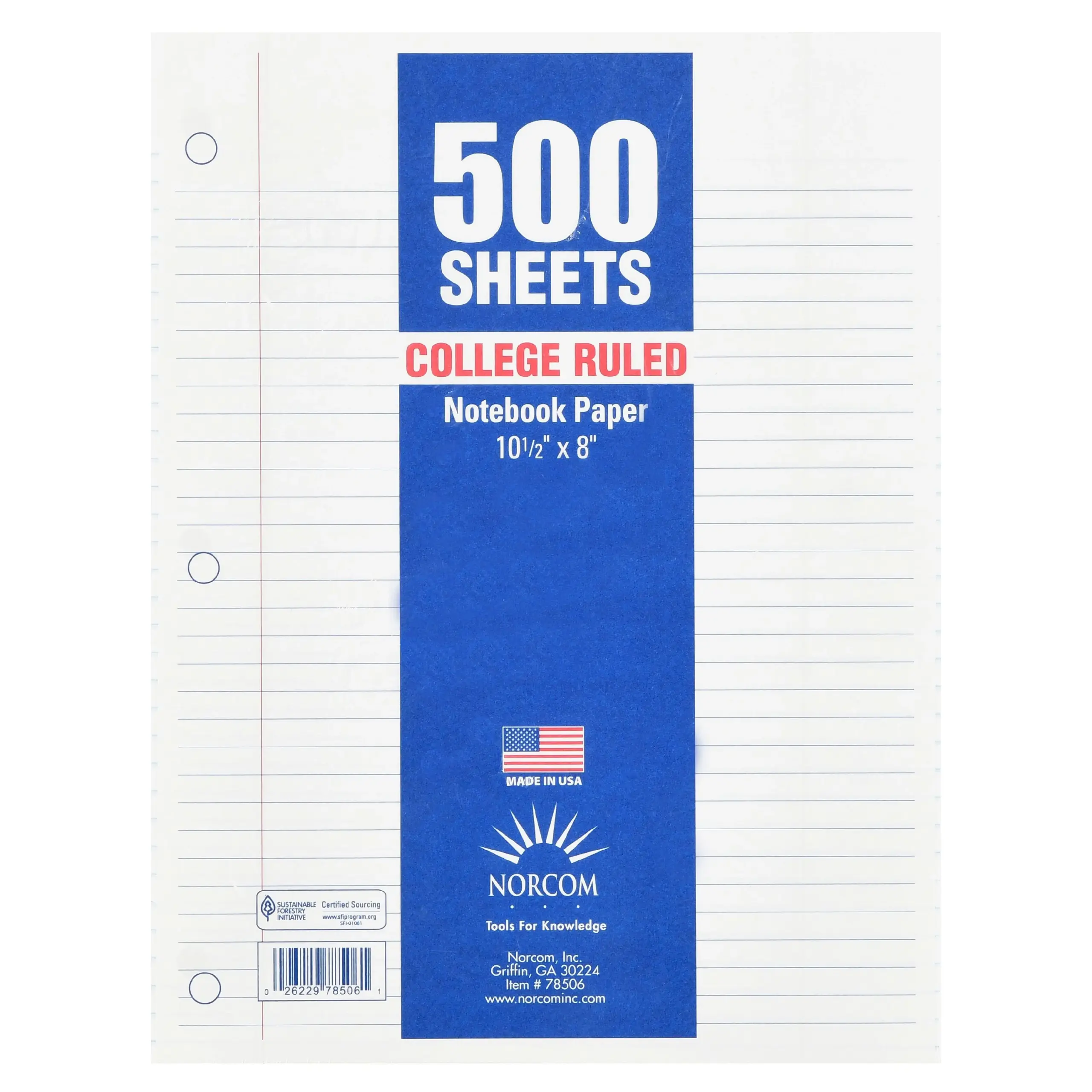 Norcom College Ruled Filler Paper 500 Pages 8 X 10 5 School 