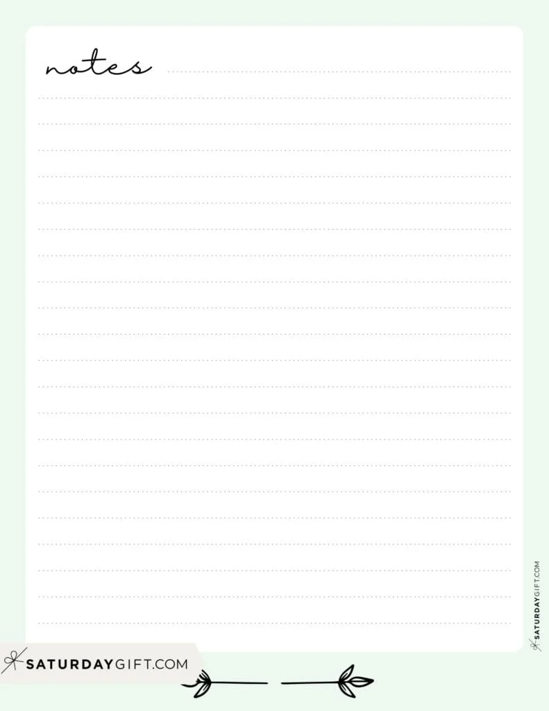 Note Pages 43 Cute amp Free Printable Note Paper Templates