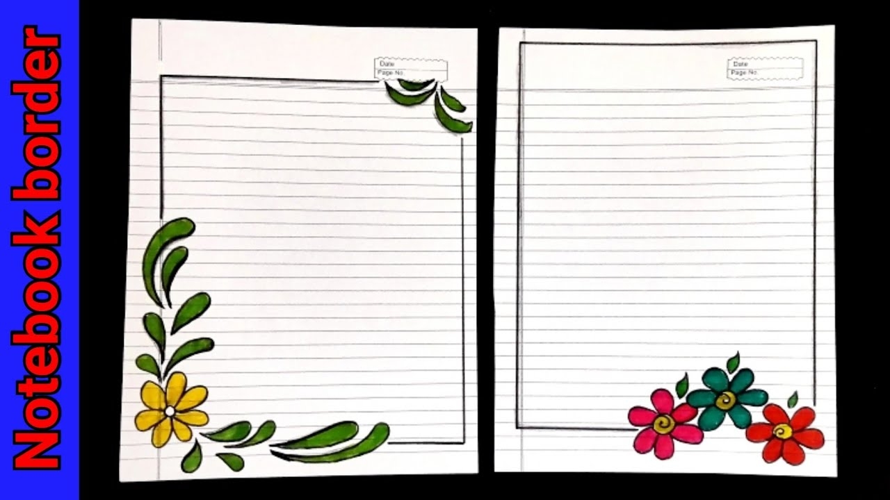 Notebook Border Design Ruled Paper Border Design Border Design On Paper Assignment Front Page