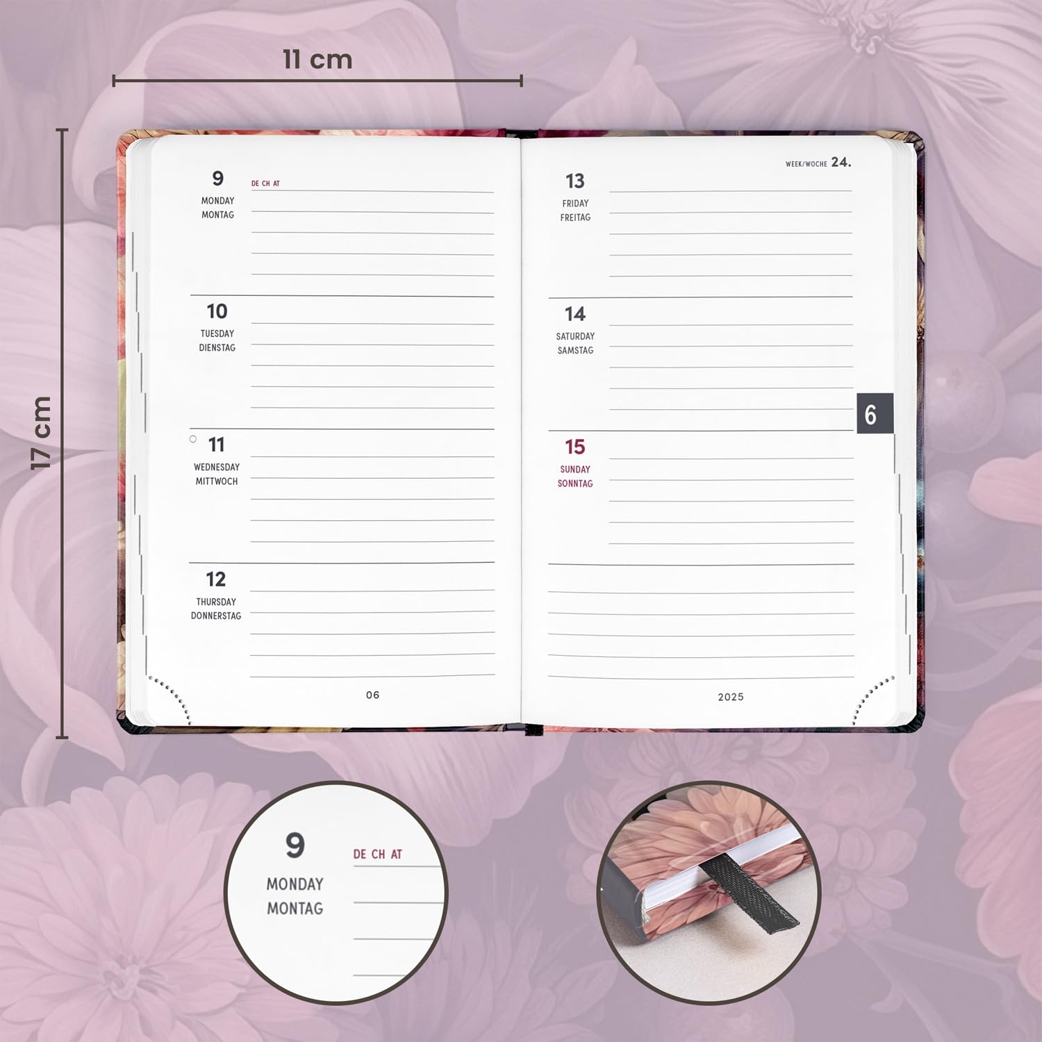 NOTIQUE Diary 2024 2025 Calendar Weekly Planner Book Calendar 