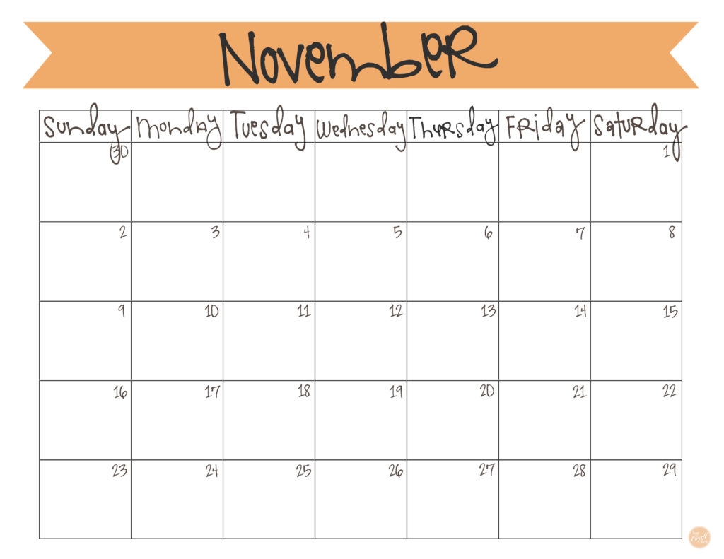 Free Printable November Calendar