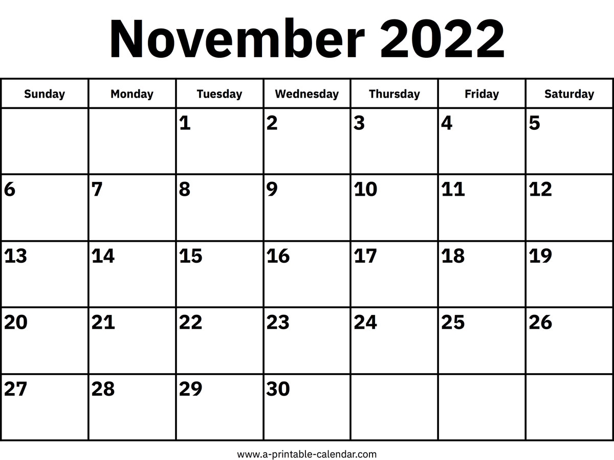 November Printable Calendars