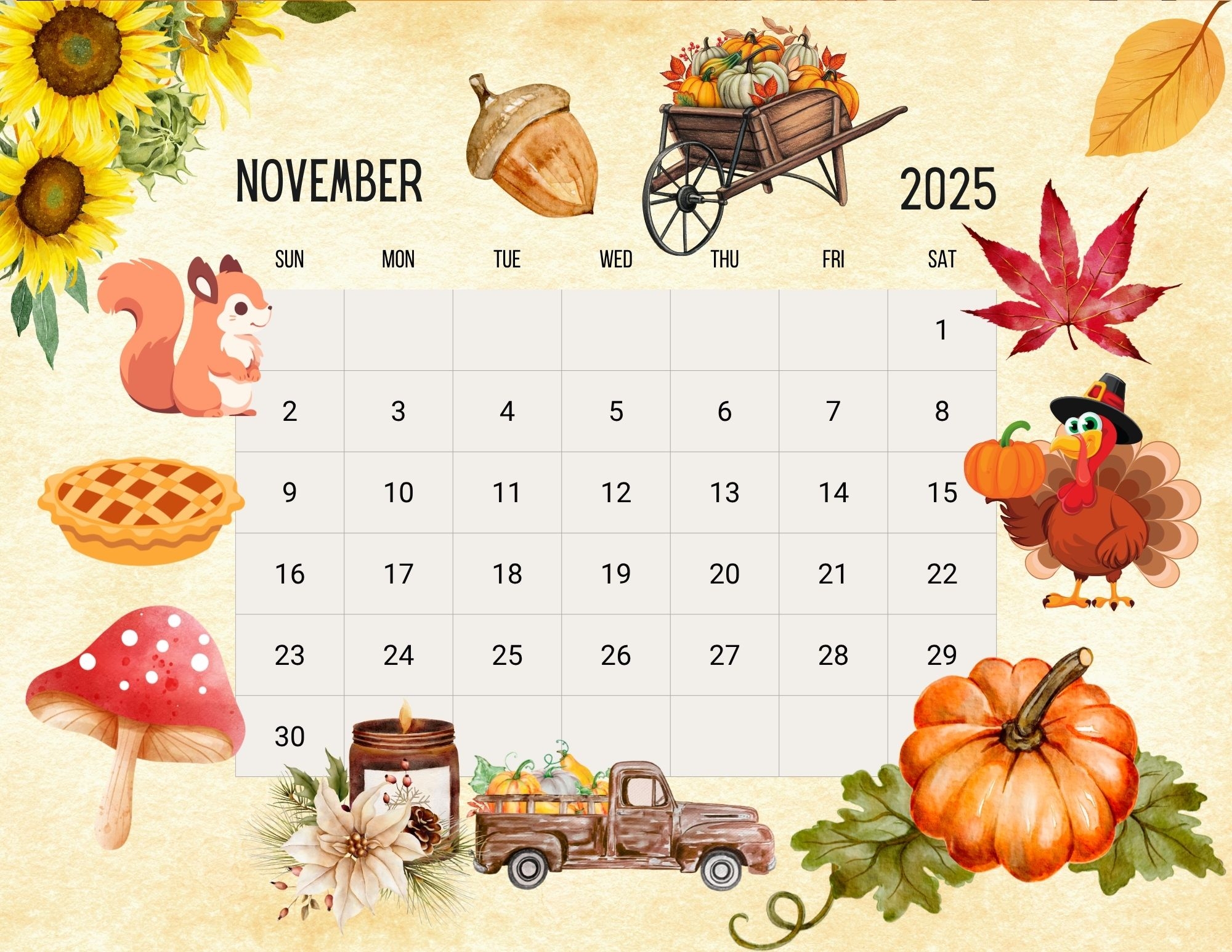 November 2025 Calendar Free Printables EntheosWeb